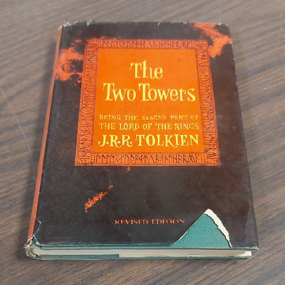 The Two Towers Book with Orange and Black Cover